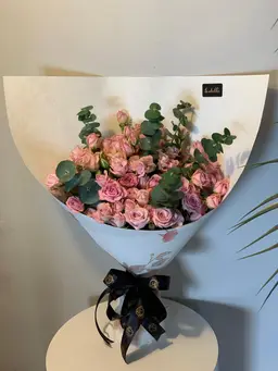 Baby Rose with Eucalyptus Bouquet